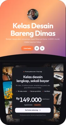 Pratinjau template Launch