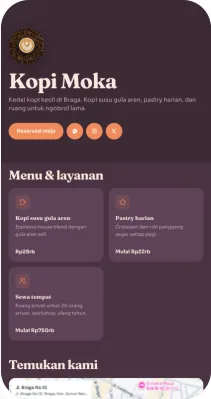 Pratinjau template Seduh